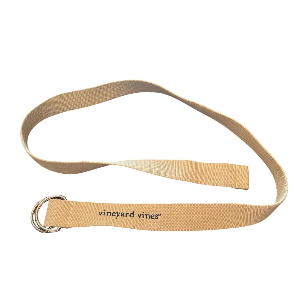 Vineyard Vines Size XL Natural Embroidered D Ring Icon Belt